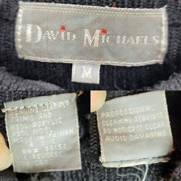 Mens Vintage 80s Leather Jacket Zip MJ Heart Beat Inlay Wool Black M Streetwear - Picture 4 of 14